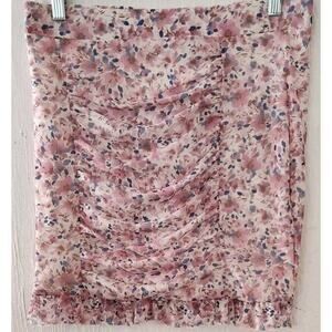 Free People Floral Cinched Mini Skirt Pink Size Medium